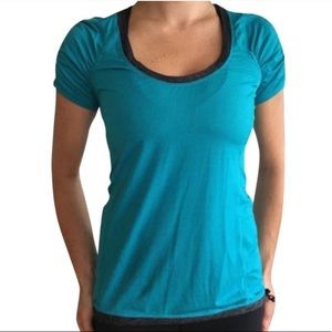 Lululemon blue gray short sleeve shirt